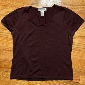 Jones New York silk short sleeve brown sweater- size medium